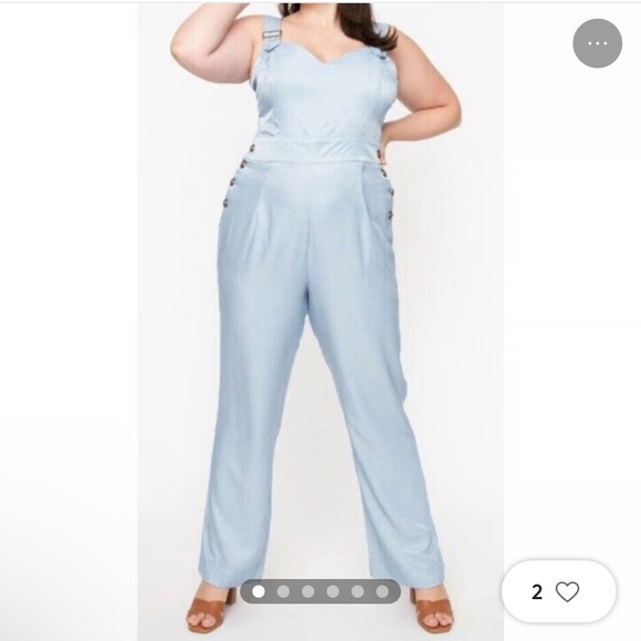 Unique vintage chambray jumpsuit size 2x - Picture 1 of 3